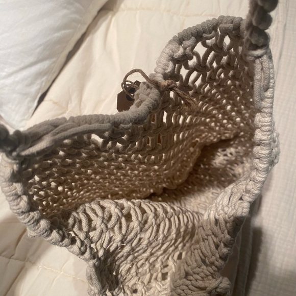 Beige mesh shoulder bag - Picture 3 of 4